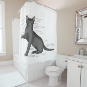 Rideaux De Douche Anatomie du chat amusant (En situation)