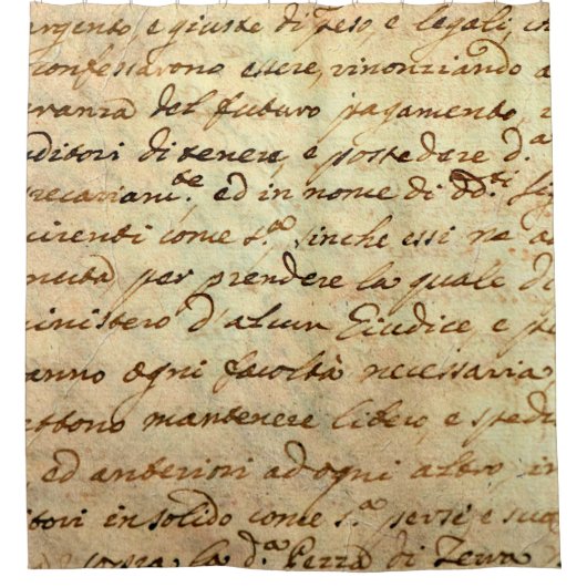 Rideaux De Douche Ancien manuscrit du 1700 siècle écrit à l'encre (Devant)
