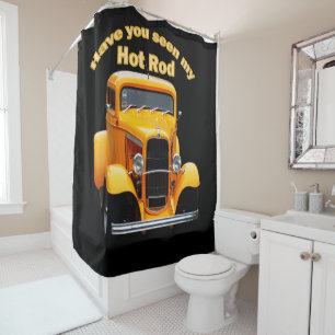 Rideaux De Douche Ancien roadster jaune avec fenêtres avant coupées