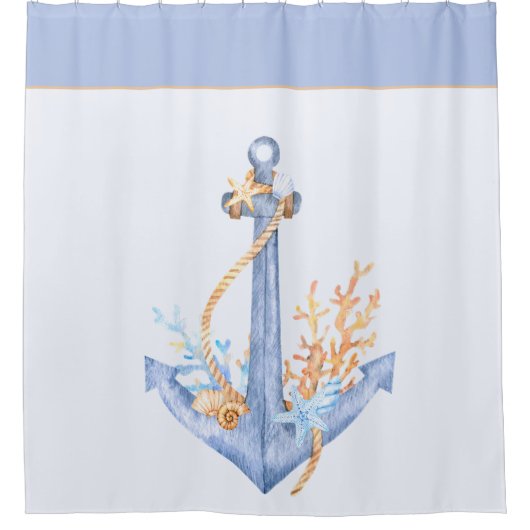 Rideaux De Douche Ancre aquarelle (Devant)