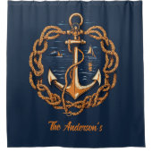 Rideaux De Douche Ancre du Nautical Golden Ship (Devant)