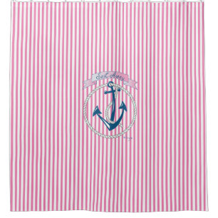 Rideaux De Douche Ancre nautique, Corde, Voile, Stripes, Moderne