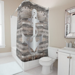 Rideaux De Douche ANCRE nautique rustique + corde|