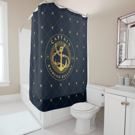 Rideaux De Douche Ancre or (En situation)