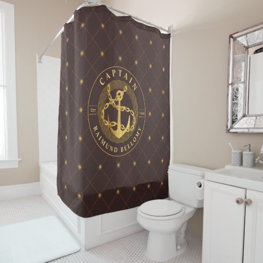 Rideaux De Douche Ancre or (En situation)