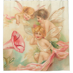 Rideaux De Douche Ange de Saint-Valentin Vintage 1