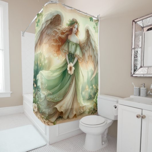 Rideaux De Douche Ange Sérénité Trèfle (En situation)