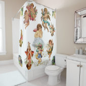 Rideaux De Douche angel cherub antique céleste victorien (En situation)