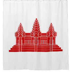 Rideaux De Douche Angkor Vat Cambodgien / Drapeau Khmer