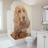 Rideaux De Douche Anglais Cocker Peinture Espagnole - Art Chien orig (En situation)