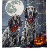 Rideaux De Douche Anglais Setter Halloween Éffrayant (Devant)