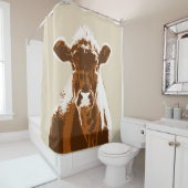 Rideaux De Douche Animal de ferme à la vache Brown (En situation)