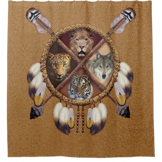 Rideaux De Douche Animaux amérindiens (Devant)