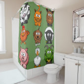 Rideaux De Douche Animaux de ferme amusants (En situation)