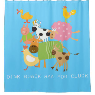 Rideaux De Douche Animaux de ferme Vache mouton Canard Chèvre porc p