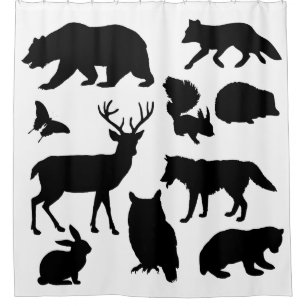 Rideaux De Douche Animaux De La Forêt, Faune
