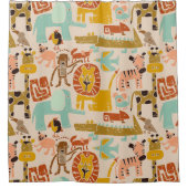 Rideaux De Douche Animaux de la jungle rétro mignonés (Devant)