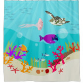 Rideaux De Douche Animaux marins colorés Enfants (Devant)