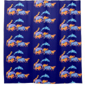 Rideaux De Douche Animaux sauvages qui courent ensemble aquarelle co (Devant)