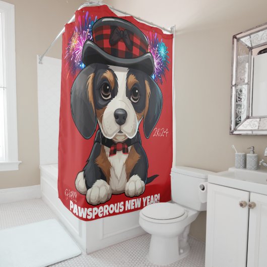 Rideaux De Douche Année de Woofs! (En situation)