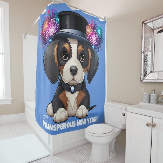 Rideaux De Douche Année de Woofs! (En situation)