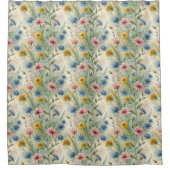 Rideaux De Douche Anniversary Home Gift Pastel Wildflower Curtain (Devant)