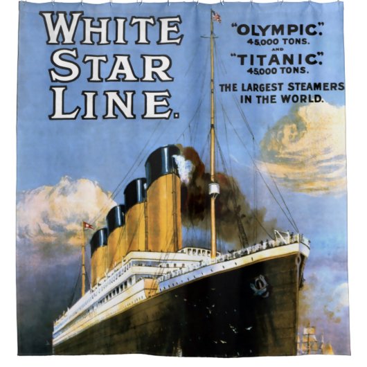 Rideaux De Douche Annonce de la ligne Titanic White Star (Devant)