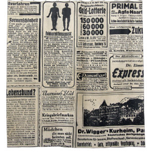 Rideaux De Douche Annonces de journaux allemands antiques 1917