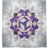 Rideaux De Douche Antahkarana à Lotus Mandala- Amethyst et Pearl (Devant)