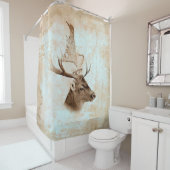 Rideaux De Douche Antique Deer Print 5 (En situation)
