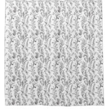 Antique noir blanc Toile motif floral vintage
