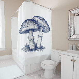 Rideaux De Douche Antiquité de dessin de champignon