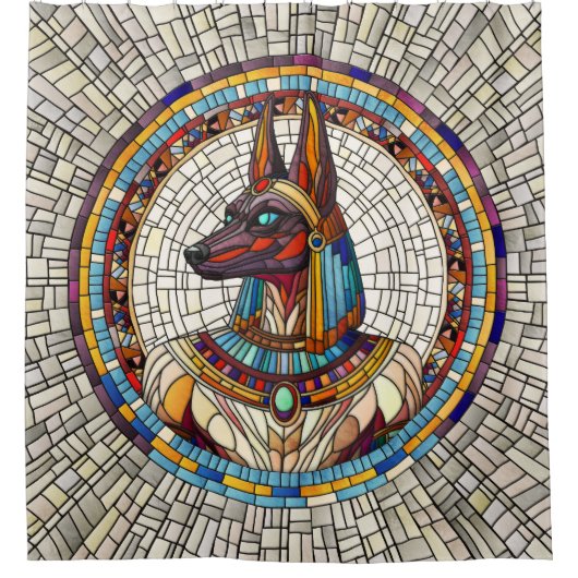 Rideaux De Douche Anubis égyptien - Art Mosaïque (Devant)