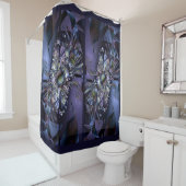 Rideaux De Douche Apophyse Fractal - déco rectangles bleus (En situation)