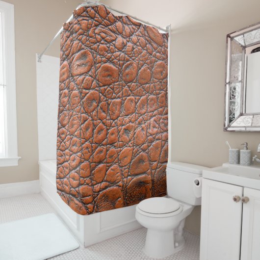 Rideaux De Douche apparence fausse en cuir de crocodile (En situation)