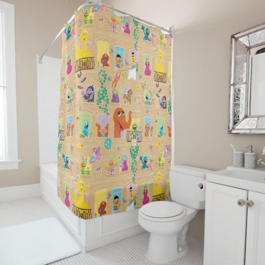 Rideaux De Douche Appartement Sesame Street Motif Windows (En situation)