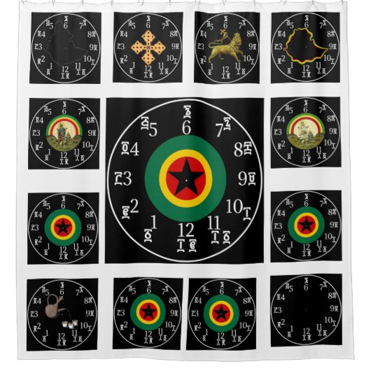 Rideaux De Douche Apprendre les chiffres en amharique et l'heure de (Devant)