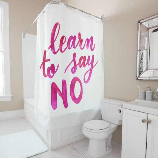 Rideaux De Douche Apprenez à dire non - rose (En situation)