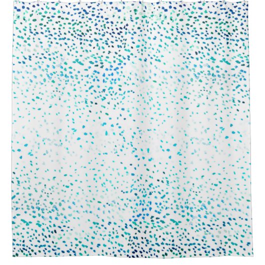 Rideaux De Douche Aqua bleu aquarelle ombre points motif (Devant)
