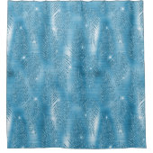 Rideaux De Douche Aqua Blue Glam Parties scintillant feuilles tropic (Devant)