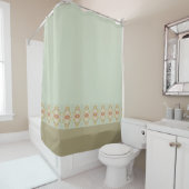 Rideaux De Douche Aqua clair sarcelle et or (En situation)