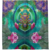 Rideaux De Douche Aqua Floral Jardin sous-marin Abstrait (Devant)