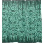 Rideaux De Douche Aqua Green Abstract Tiki Pattern (Devant)