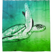 Rideaux De Douche Aqua Green Sea Turtle (Devant)