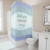 Rideaux De Douche Aqua Lilac Aquarelle Waves Sirène (En situation)
