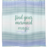 Rideaux De Douche Aqua Lilac Aquarelle Waves Sirène (Devant)