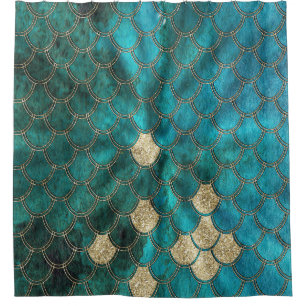 Rideaux De Douche Aqua Mermaidscales vert avec des parties