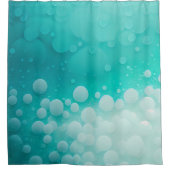 Rideaux De Douche Aqua Turquoise Blue Bubbles Blanc Aquarelle Abstra (Devant)