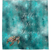 Rideaux De Douche Aqua Turquoise Turquoise Glam (Devant)
