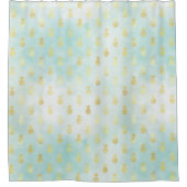 Rideaux De Douche Aqua White Gold Tropical Glam Pineapples (Devant)